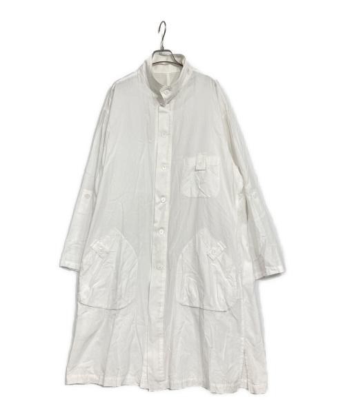 Yohji Yamamoto pour homme.（ヨウジヤマモト プールオム）Yohji Yamamoto pour homme. (ヨウジヤマモト プールオム) 60/2 KHADI COTTON M-SHIRT COAT ホワイト サイズ:SIZE 1の古着・服飾アイテム