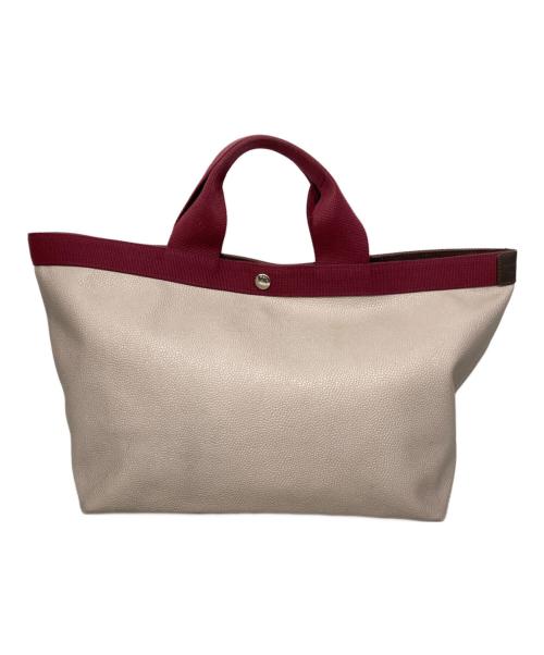 Herve Chapelier（エルベシャプリエ）Herve Chapelier (エルベシャプリエ) 705GPコーデッドキャンバスレザースクエアトートA4 レッド×ピンクの古着・服飾アイテム