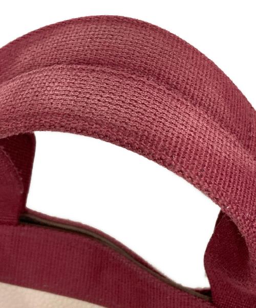 Herve Chapelier（エルベシャプリエ）Herve Chapelier (エルベシャプリエ) 705GPコーデッドキャンバスレザースクエアトートA4 レッド×ピンクの古着・服飾アイテム