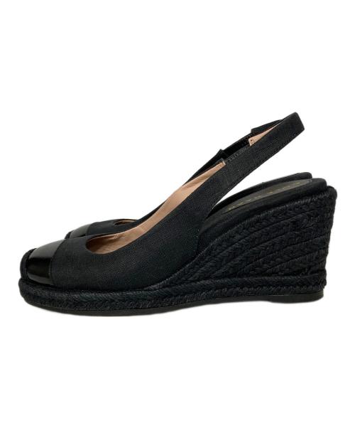 COLE HAAN（コールハーン）COLE HAAN (コールハーン) ウェッジソールサンダル ブラック サイズ:5 1/2 Bの古着・服飾アイテム