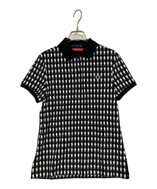 FRED PERRY（フレッドペリー）FRED PERRY (フレッドペリー) mint designs (ミント デザインズ) ポロシャツ ブラック×ホワイト サイズ:UK10の古着・服飾アイテム