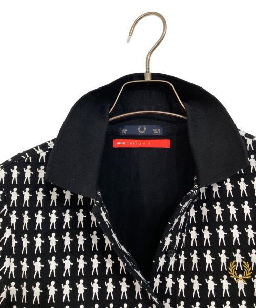 FRED PERRY（フレッドペリー）FRED PERRY (フレッドペリー) mint designs (ミント デザインズ) ポロシャツ ブラック×ホワイト サイズ:UK10の古着・服飾アイテム
