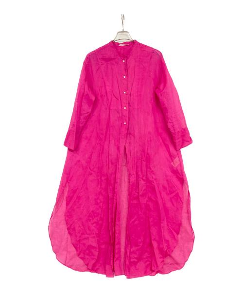 R'IAM-Plage（リアムプラージュ）R'IAM-Plage (リアムプラージュ) オーガンジー ロングシャツワンピース ピンク サイズ:Fの古着・服飾アイテム
