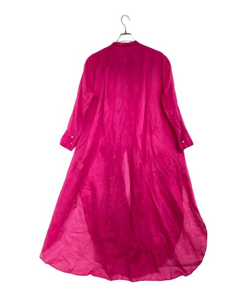 R'IAM-Plage（リアムプラージュ）R'IAM-Plage (リアムプラージュ) オーガンジー ロングシャツワンピース ピンク サイズ:Fの古着・服飾アイテム