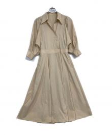 VERMEIL par iena（ヴェルメイユ パー イエナ）の古着「ライトヴィンテージラップタックワンピース」｜ベージュ