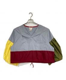 MARYAM NASSIR ZADEH×Dickies×sophie Andes Gascon（マリアムナッシアーザデー×ディッキーズ×ソフィーアンデスガスコン）の古着「ドッキングブラウス」｜グレー×ボルドー