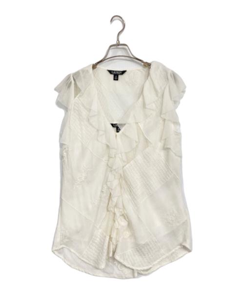 LAUREN RALPH LAUREN（ローレンラルフローレン）LAUREN RALPH LAUREN (ローレンラルフローレン) ブラウス ホワイト サイズ:Mの古着・服飾アイテム