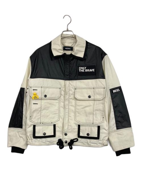 DIESEL（ディーゼル）DIESEL (ディーゼル) J-KENDY JACKET ベージュ×ブラック サイズ:XSの古着・服飾アイテム