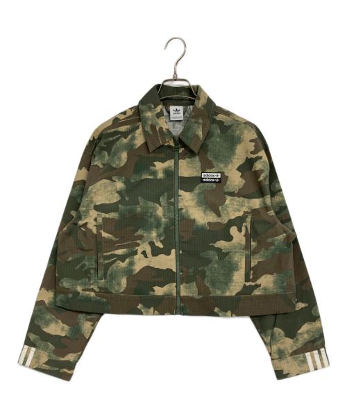 adidas（アディダス）adidas (アディダス) カモ柄トラックトップ カーキ×ベージュ サイズ:Mの古着・服飾アイテム