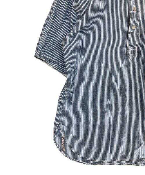 BONCOURA（ボンクラ）BONCOURA (ボンクラ) ハーフボタンストライプシャツ インディゴ サイズ:38の古着・服飾アイテム