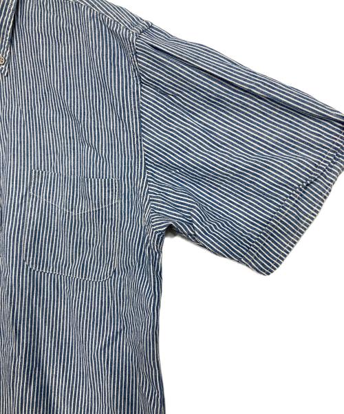 BONCOURA（ボンクラ）BONCOURA (ボンクラ) ハーフボタンストライプシャツ インディゴ サイズ:38の古着・服飾アイテム
