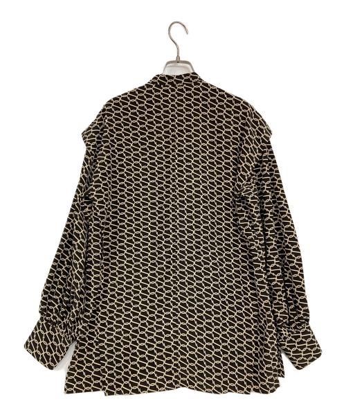 Spick and Span（スピック＆スパン）Spick and Span (スピックアンドスパン) モノグラムプリントレイヤースリーブブラウス ブラック サイズ:表記無しの古着・服飾アイテム