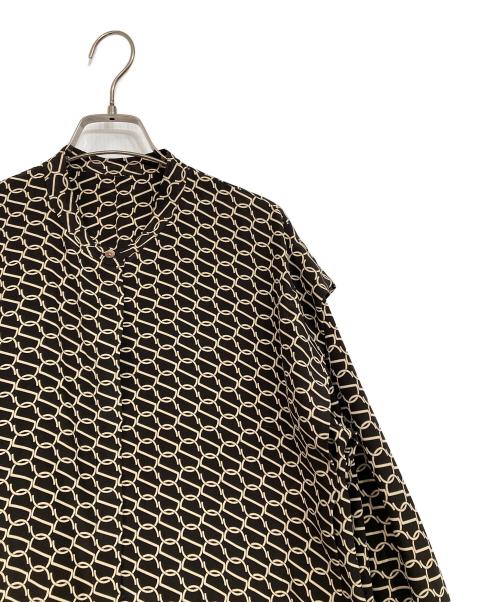 Spick and Span（スピック＆スパン）Spick and Span (スピックアンドスパン) モノグラムプリントレイヤースリーブブラウス ブラック サイズ:表記無しの古着・服飾アイテム