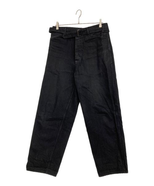 COMOLI（コモリ）COMOLI (コモリ) BELTED DENIM PANTS ブラック サイズ:1の古着・服飾アイテム