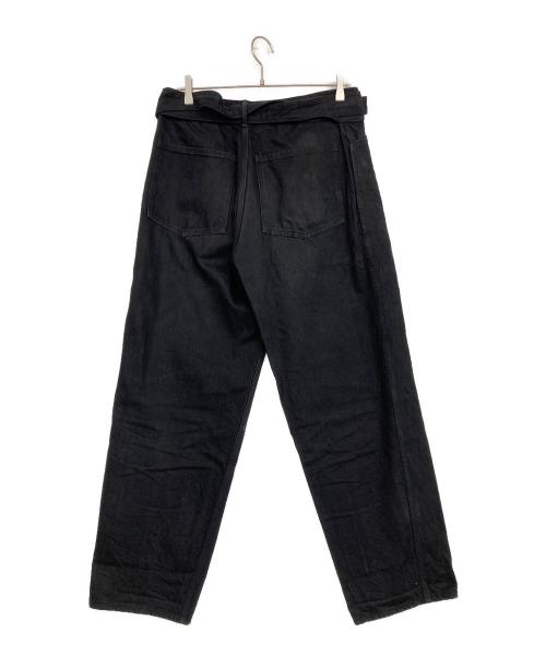 COMOLI（コモリ）COMOLI (コモリ) BELTED DENIM PANTS ブラック サイズ:1の古着・服飾アイテム