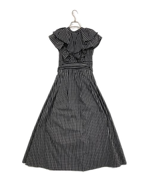 MERCURY DUO（マーキュリーデュオ）MERCURY DUO (マーキュリーデュオ) チェック柄ボリュームラッフルワンピース ブラック サイズ:Mの古着・服飾アイテム