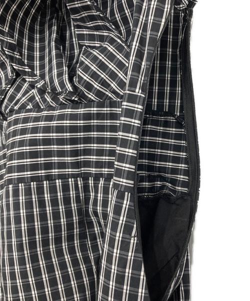 MERCURY DUO（マーキュリーデュオ）MERCURY DUO (マーキュリーデュオ) チェック柄ボリュームラッフルワンピース ブラック サイズ:Mの古着・服飾アイテム