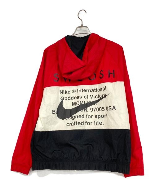 NIKE（ナイキ）NIKE (ナイキ) SWOOSH HOODY WOVEN JACKET ブラック×レッド サイズ:Mの古着・服飾アイテム