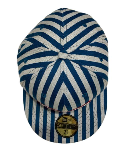 SUPREME（シュプリーム）Supreme (シュプリーム) New Era (ニューエラ) Striped Box Logo New Era Cap ブルー×グレーの古着・服飾アイテム