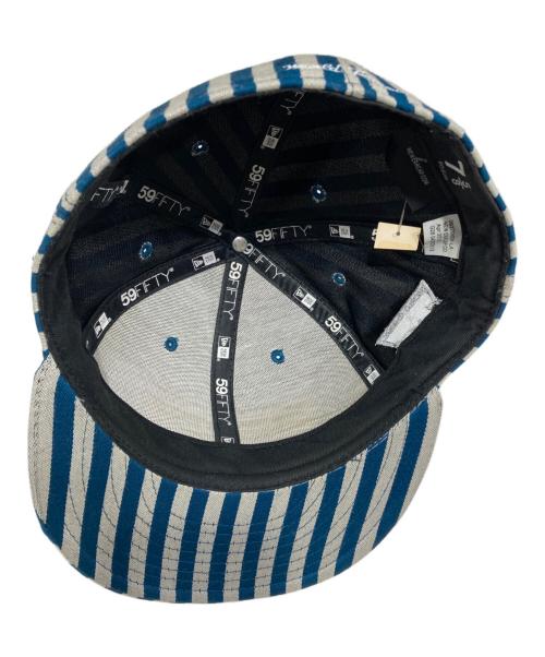 SUPREME（シュプリーム）Supreme (シュプリーム) New Era (ニューエラ) Striped Box Logo New Era Cap ブルー×グレーの古着・服飾アイテム