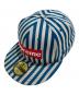Supreme（シュプリーム）の古着「Striped Box Logo New Era Cap」｜ブルー×グレー