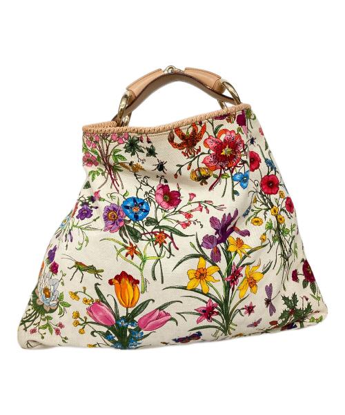 GUCCI（グッチ）GUCCI (グッチ) ホーズビットフローラワンハンドルバッグ アイボリーの古着・服飾アイテム