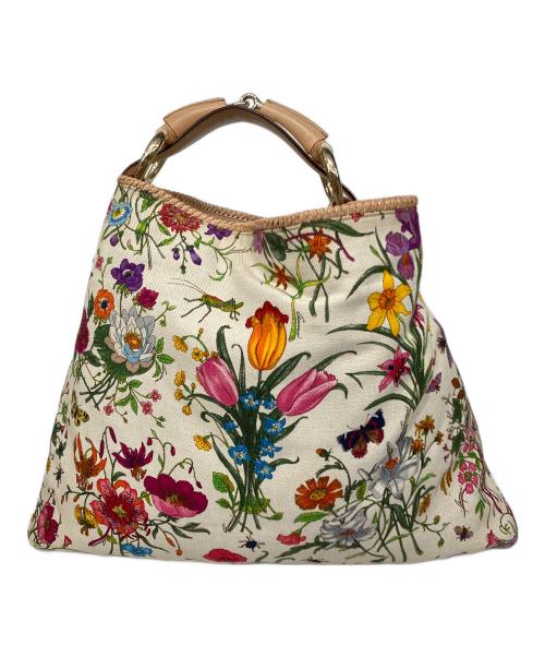 GUCCI（グッチ）GUCCI (グッチ) ホーズビットフローラワンハンドルバッグ アイボリーの古着・服飾アイテム