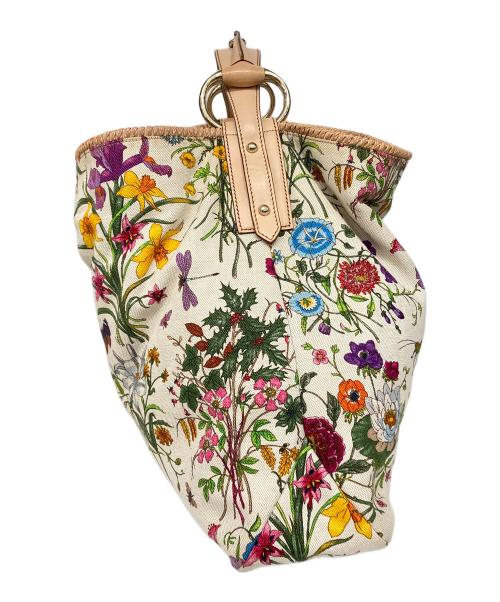 GUCCI（グッチ）GUCCI (グッチ) ホーズビットフローラワンハンドルバッグ アイボリーの古着・服飾アイテム