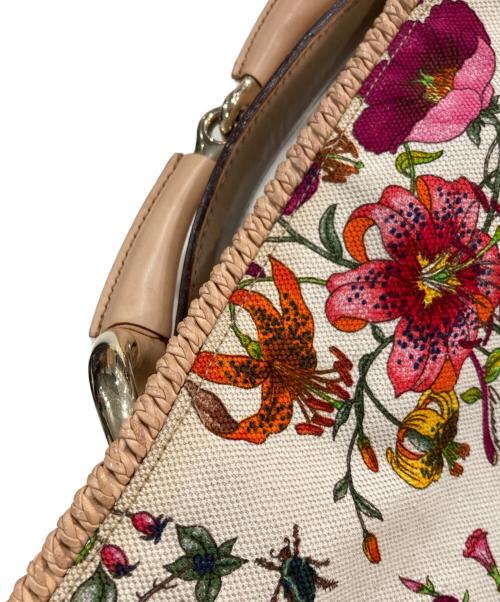 GUCCI（グッチ）GUCCI (グッチ) ホーズビットフローラワンハンドルバッグ アイボリーの古着・服飾アイテム