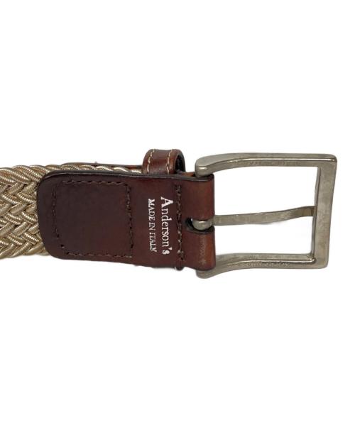 anderson's（アンダーソンズ）anderson's (アンダーソンズ) ラバーエラスティックメッシュベルト ベージュの古着・服飾アイテム