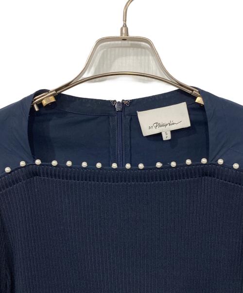 3.1 phillip lim（スリーワンフィリップリム）3.1 phillip lim (スリーワンフィリップリム) パールリブカットソー ネイビー サイズ:Sの古着・服飾アイテム