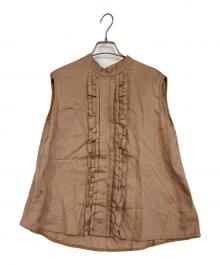 DRAWER（ドゥロワー）の古着「タックブラウス」｜ブラウン