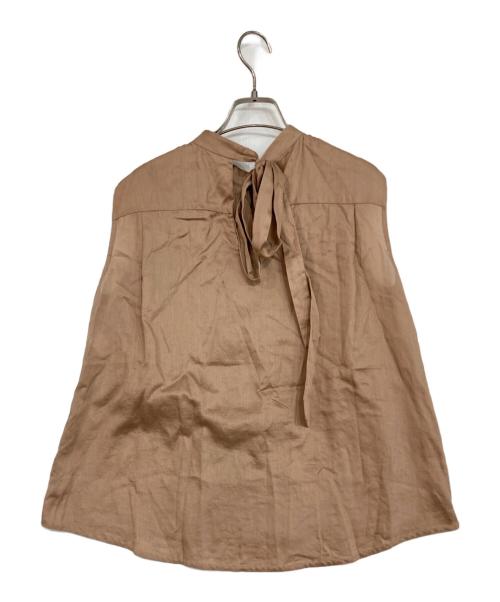 DRAWER（ドゥロワー）Drawer (ドゥロワー) タックブラウス ブラウン サイズ:36の古着・服飾アイテム