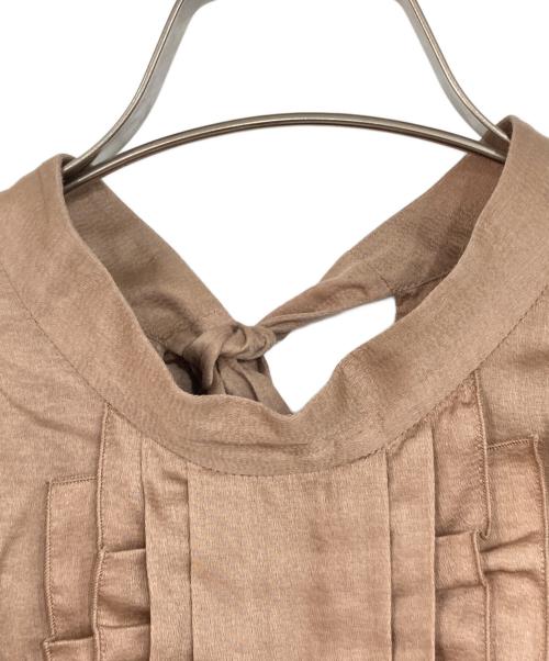 DRAWER（ドゥロワー）Drawer (ドゥロワー) タックブラウス ブラウン サイズ:36の古着・服飾アイテム