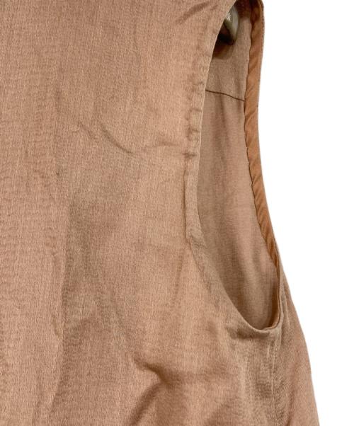 DRAWER（ドゥロワー）Drawer (ドゥロワー) タックブラウス ブラウン サイズ:36の古着・服飾アイテム