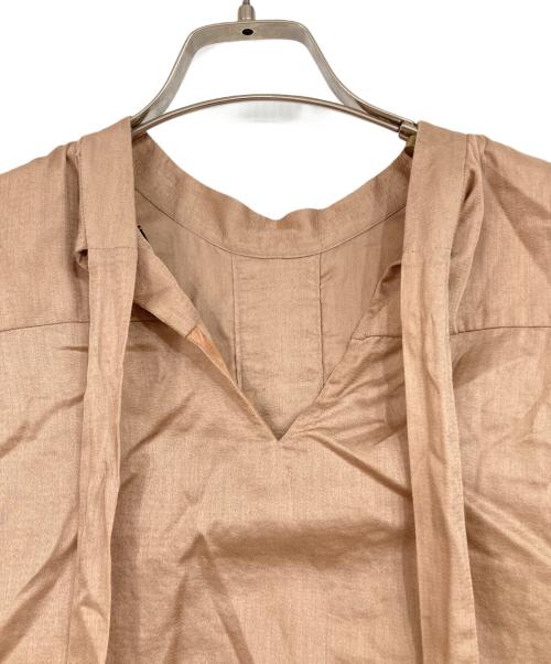 DRAWER（ドゥロワー）Drawer (ドゥロワー) タックブラウス ブラウン サイズ:36の古着・服飾アイテム