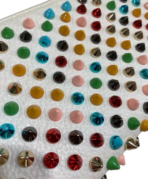 Christian Louboutin（クリスチャン・ルブタン）Christian Louboutin (クリスチャン・ルブタン) パネトーネ マルチカラー スタッズロングウォレット ホワイトの古着・服飾アイテム