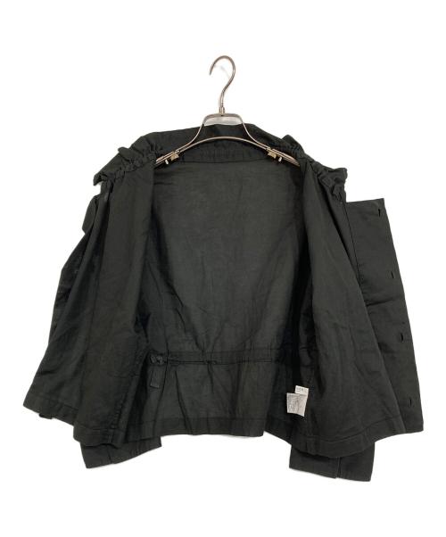 MACPHEE（マカフィー）MACPHEE (マカフィー) コットンリネンパナマクロス ネックギャザージャケット ブラック サイズ:36の古着・服飾アイテム