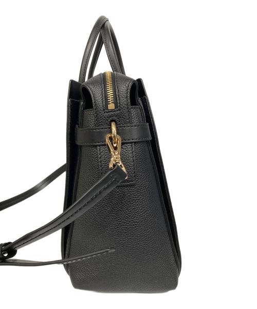 MICHAEL KORS（マイケル・コース）MICHAEL KORS (マイケルコース) Mercer Large Pebbled Leather Belted Satchel ブラックの古着・服飾アイテム