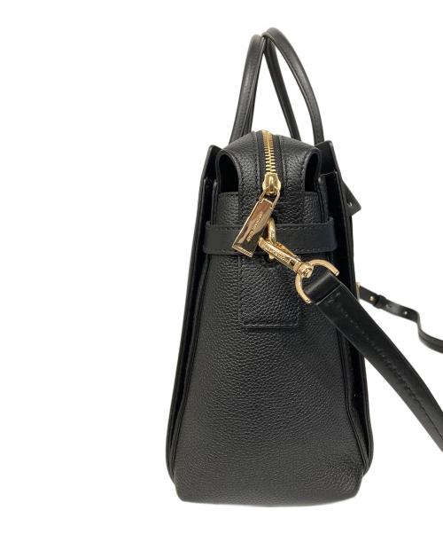 MICHAEL KORS（マイケル・コース）MICHAEL KORS (マイケルコース) Mercer Large Pebbled Leather Belted Satchel ブラックの古着・服飾アイテム