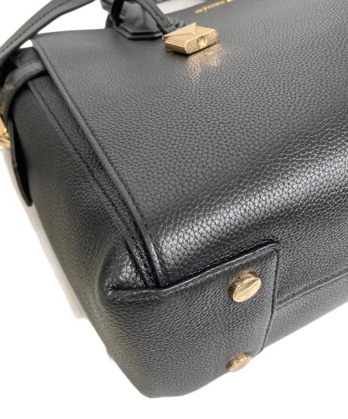 MICHAEL KORS（マイケル・コース）MICHAEL KORS (マイケルコース) Mercer Large Pebbled Leather Belted Satchel ブラックの古着・服飾アイテム