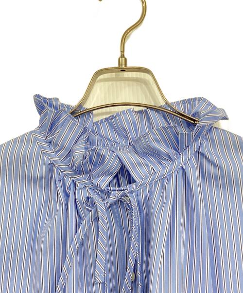 IENA（イエナ）IENA (イエナ) コットンポリエステルフリルブラウス ブルー サイズ:Fの古着・服飾アイテム