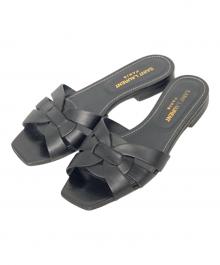 Saint Laurent Paris（サンローランパリ）の古着「トリビュートフラットサンダル」｜ブラック