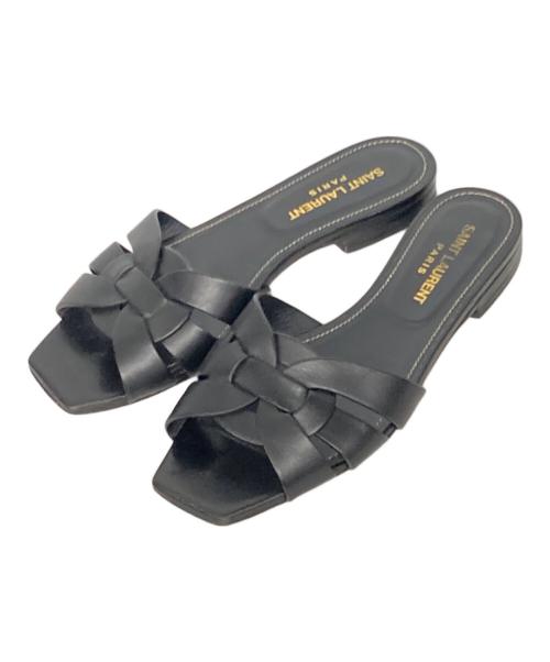 Saint Laurent Paris（サンローランパリ）Saint Laurent Paris (サンローランパリ) トリビュートフラットサンダル ブラック サイズ:36の古着・服飾アイテム