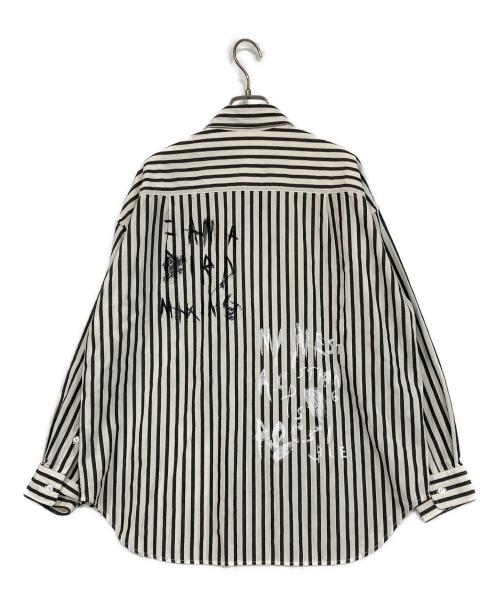 FRAMeWORK（フレームワーク）FRAMeWORK (フレームワーク) LEVIPATA (リーバイパタ) ストライプシャツ ホワイト×グレー サイズ:記載なしの古着・服飾アイテム