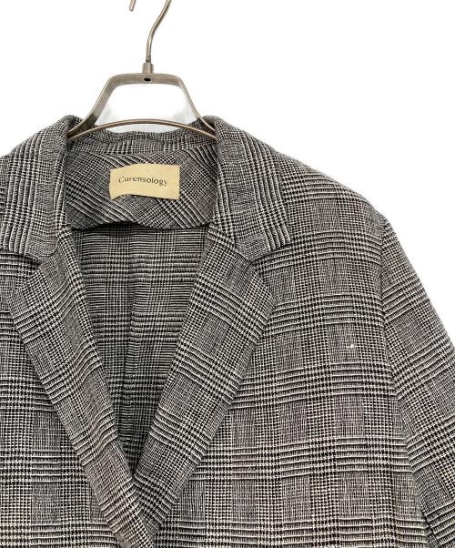 Curensology（カレンソロジー）Curensology (カレンソロジー) グレンチェックカラミジャケット グレー サイズ:Fの古着・服飾アイテム