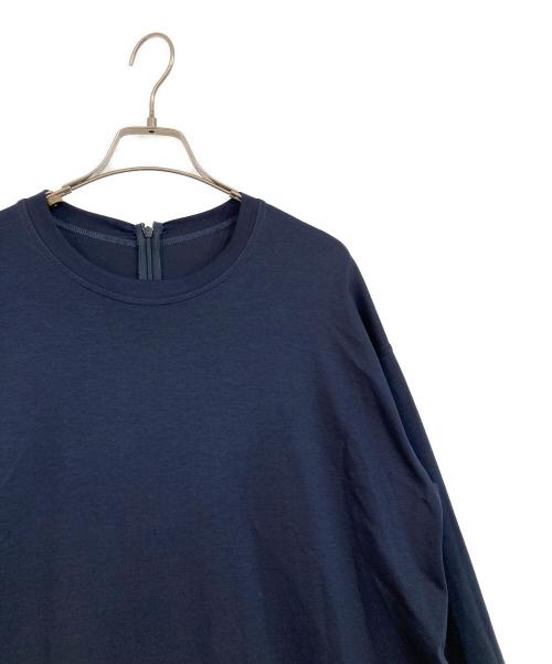 BEARDSLEY（ビアズリー）BEARDSLEY (ビアズリー) コットンポンチ裾ギャザーワンピース ネイビー サイズ:Fの古着・服飾アイテム