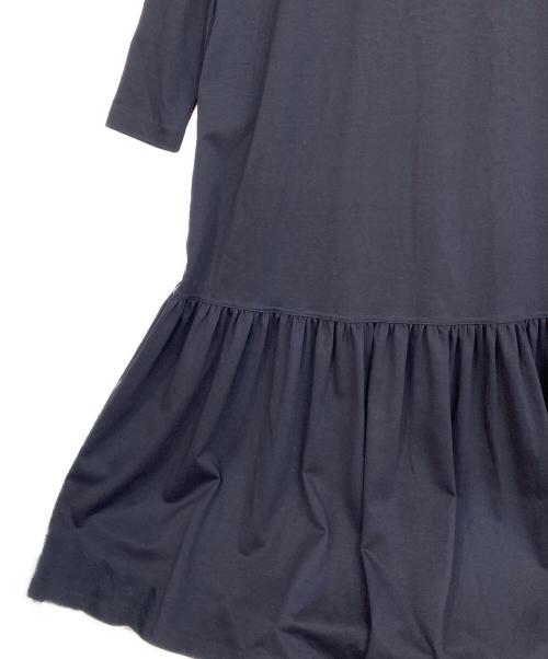 BEARDSLEY（ビアズリー）BEARDSLEY (ビアズリー) コットンポンチ裾ギャザーワンピース ネイビー サイズ:Fの古着・服飾アイテム