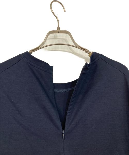 BEARDSLEY（ビアズリー）BEARDSLEY (ビアズリー) コットンポンチ裾ギャザーワンピース ネイビー サイズ:Fの古着・服飾アイテム