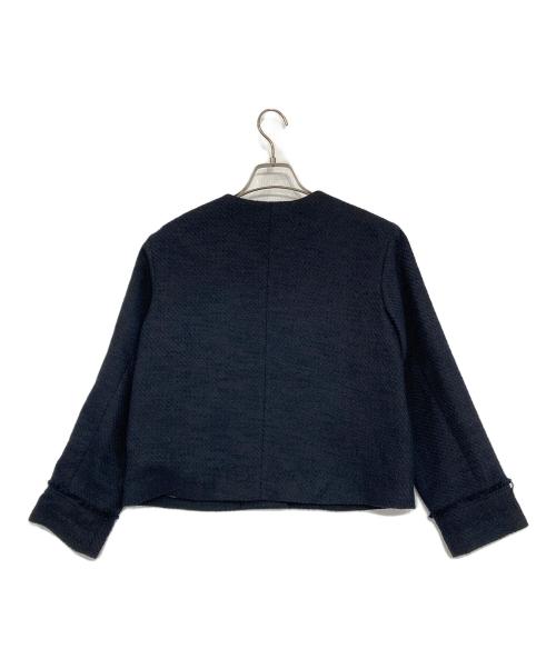 URBAN RESEARCH（アーバンリサーチ）URBAN RESEARCH (アーバンリサーチ) ノーカラーツイードジャケット ネイビー サイズ:FREEの古着・服飾アイテム